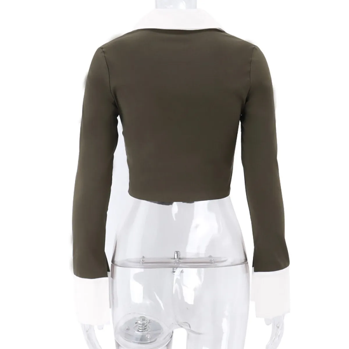 Deep V Crop Top and Hook Closures - Women’s Clothing & Accessories - Shirts & Tops - 5 - 2024