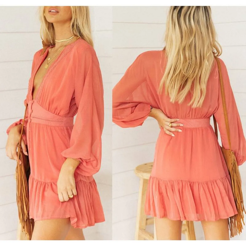 Deep-V Mini Dress - All Dresses - 10