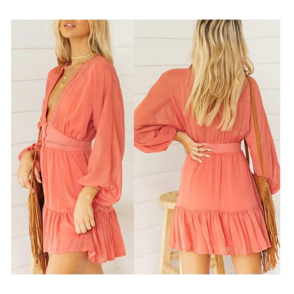 Deep-V Mini Dress - All Dresses - 8