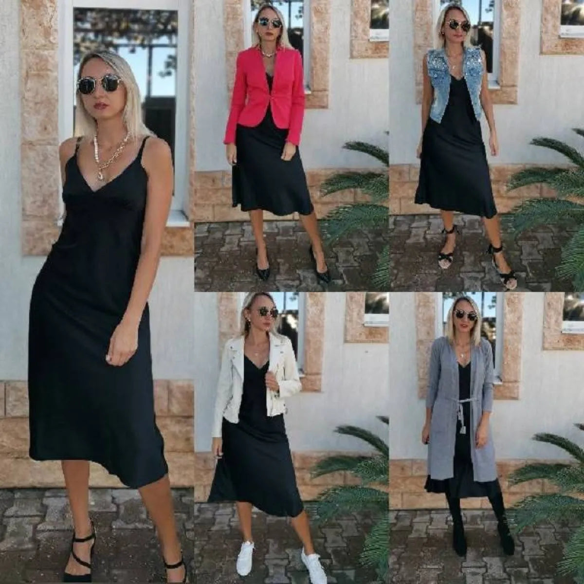 Korean Deep V-Neck Dress - All Dresses - 7