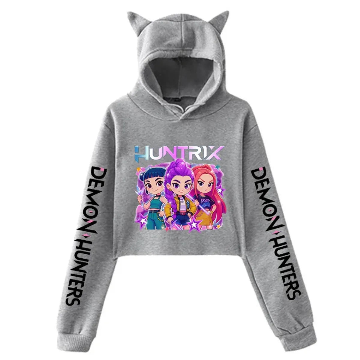 KPop Demon Hunters Cat Ear Cropped Hoodie - Women’s Clothing & Accessories - Hoodie - 4