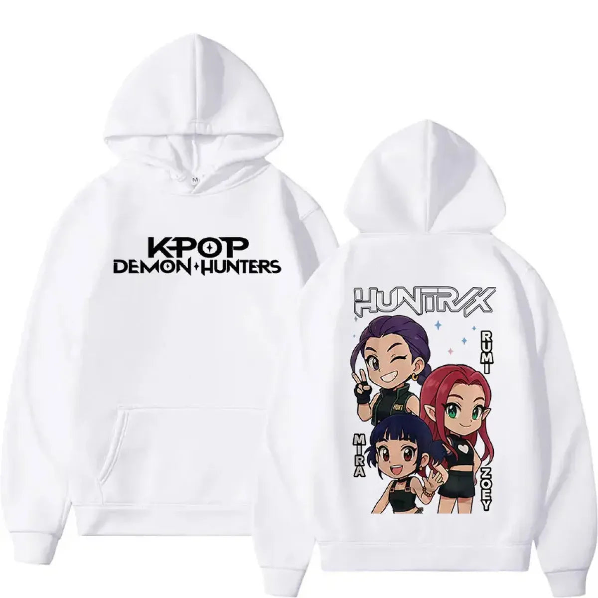 Ensemble 2 Pièces Survêtement K-pop Demons Hunters Fille – Hoodie Vintage Y2K & Pantalon Jogging Imprimé Huntrix, Style Streetwear Aesthetic