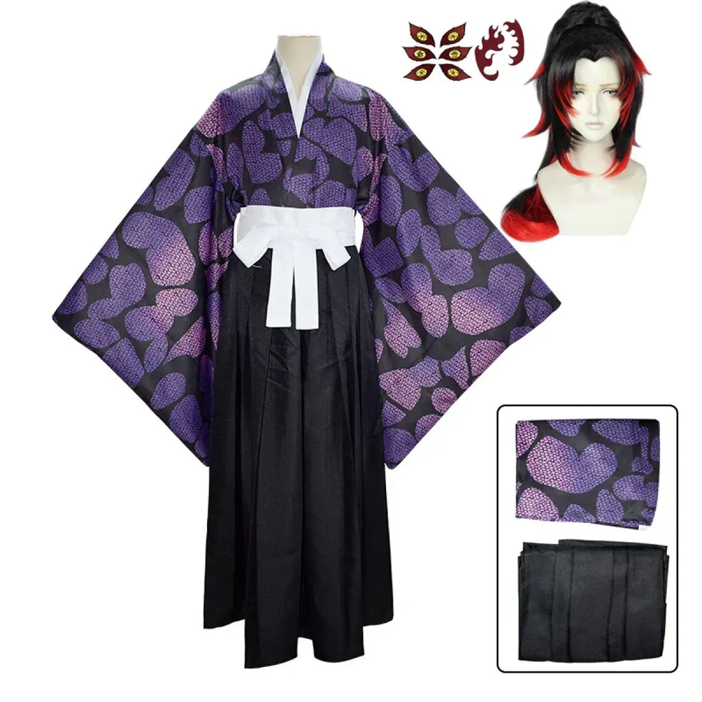 Kokushibo Demon Slayer Cosplay Set with Wig & Tattoos - Cosplay - Cosplay - 1