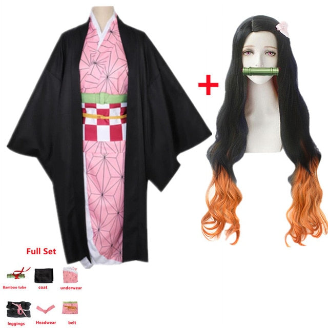 Nezuko Cosplay - Suit and wig / child size 120cm / Kimetsu - Anime - Traditional & Ceremonial Clothing - 35 - 2024