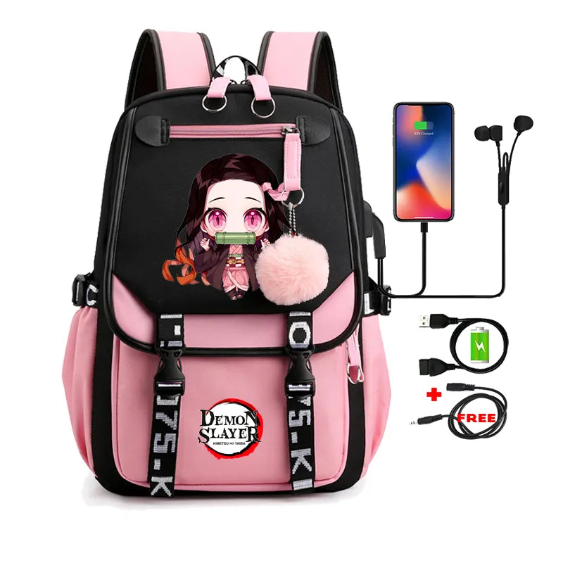 Demon Slayer Nezuko Backpack - 8 - Women Bags & Wallets - Backpacks - 1 - 2024