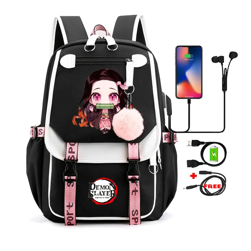 Demon Slayer Nezuko Backpack - 6 - Women Bags & Wallets - Backpacks - 12 - 2024