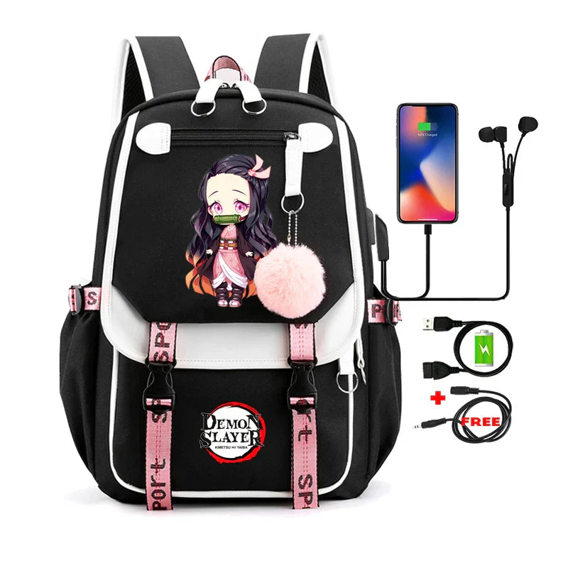 Demon Slayer Nezuko Backpack - 11 - Women Bags & Wallets - Backpacks - 16 - 2024