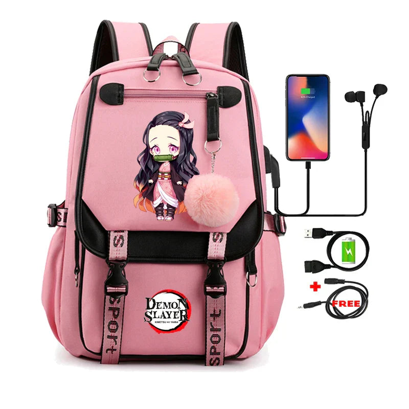 Demon Slayer Nezuko Backpack - 12 - Women Bags & Wallets - Backpacks - 17 - 2024