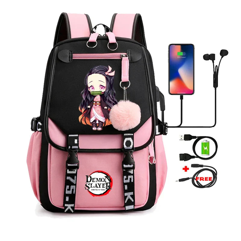 Demon Slayer Nezuko Backpack - 13 - Women Bags & Wallets - Backpacks - 18 - 2024