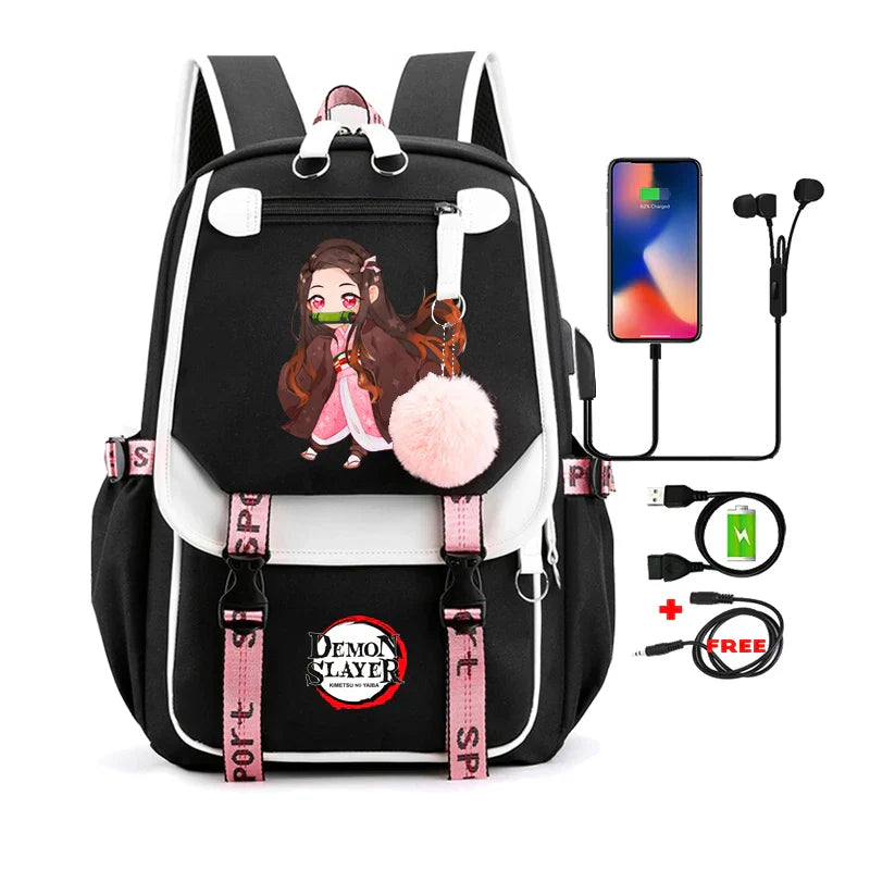 Demon Slayer Nezuko Backpack - 16 - Women Bags & Wallets - Backpacks - 21 - 2024