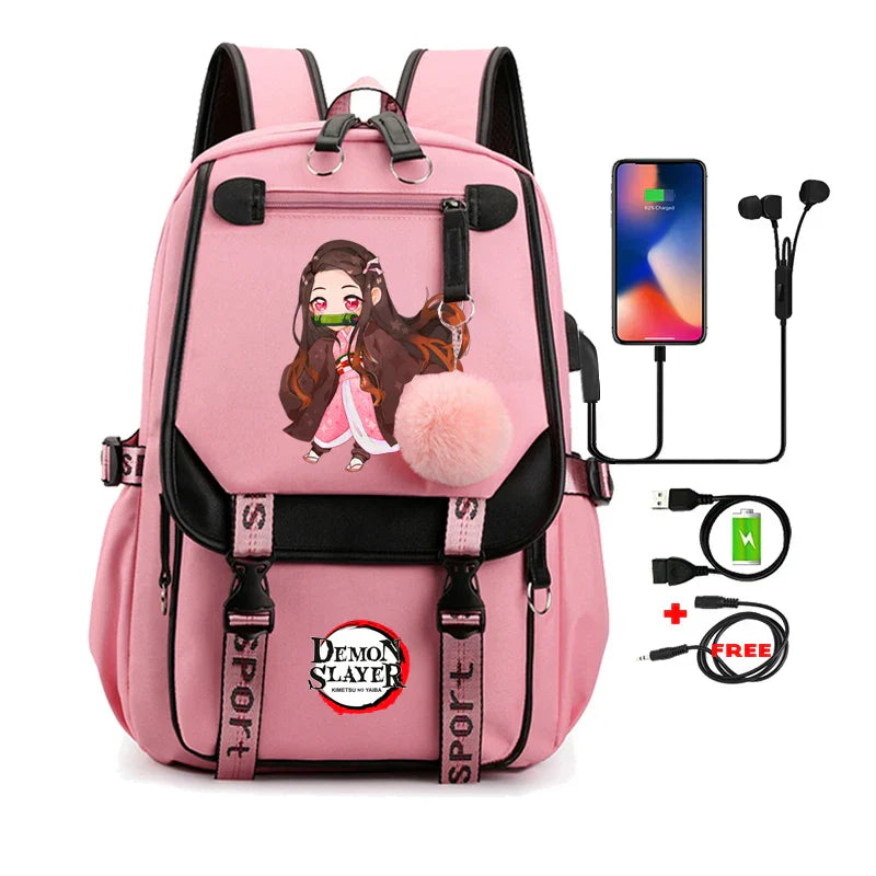 Demon Slayer Nezuko Backpack - 17 - Women Bags & Wallets - Backpacks - 22 - 2024