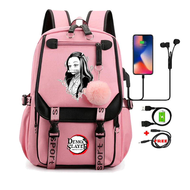 Demon Slayer Nezuko Backpack - 22 - Women Bags & Wallets - Backpacks - 27 - 2024