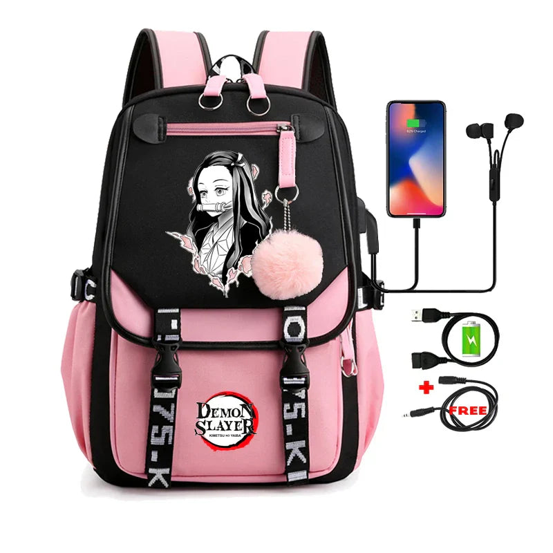 Demon Slayer Nezuko Backpack - 23 - Women Bags & Wallets - Backpacks - 28 - 2024