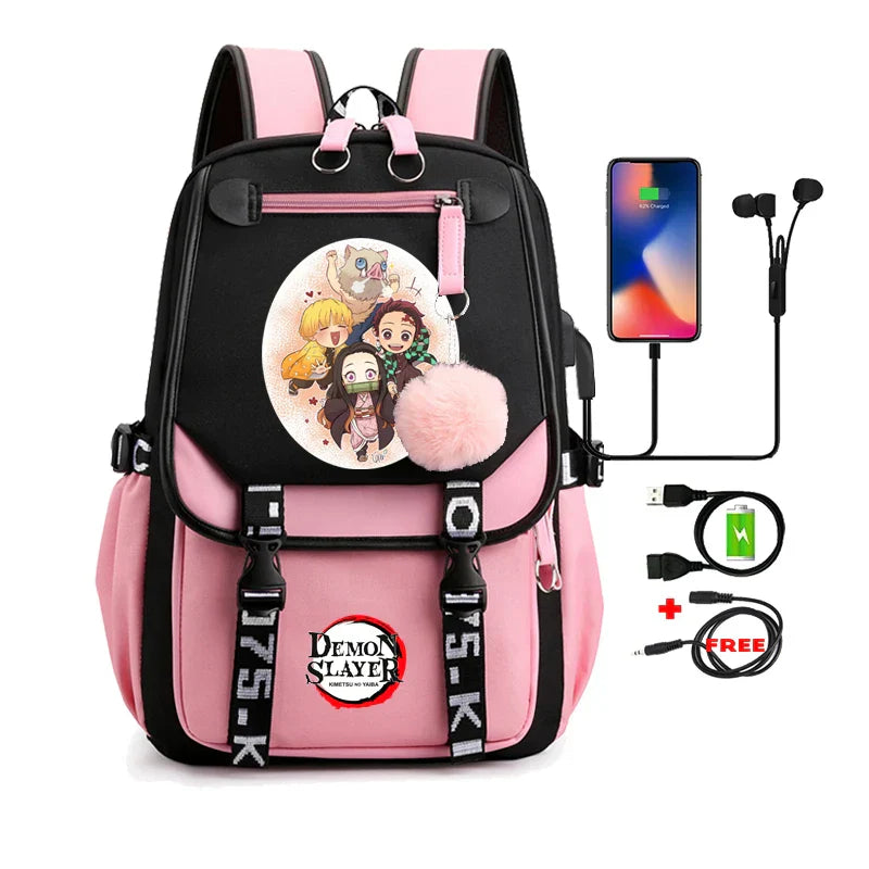 Demon Slayer Nezuko Backpack - 33 - Women Bags & Wallets - Backpacks - 38 - 2024