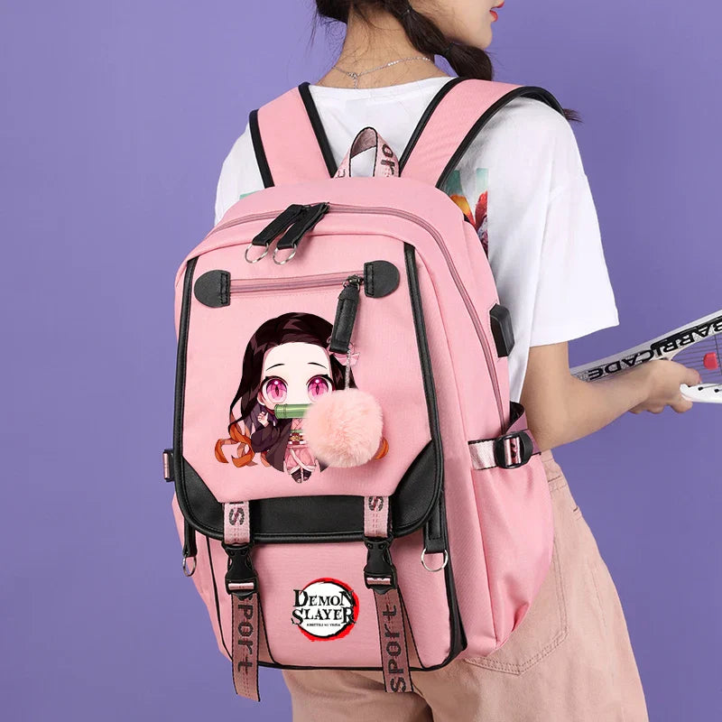 Demon Slayer Nezuko Backpack - Women Bags & Wallets - Backpacks - 5 - 2024