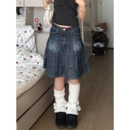 Denim Harajuku Pleated Skirt - Bottoms - Skirts - 1