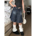 Denim Harajuku Pleated Skirt - Bottoms - Skirts - 2