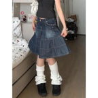 Denim Harajuku Pleated Skirt - Bottoms - Skirts - 3