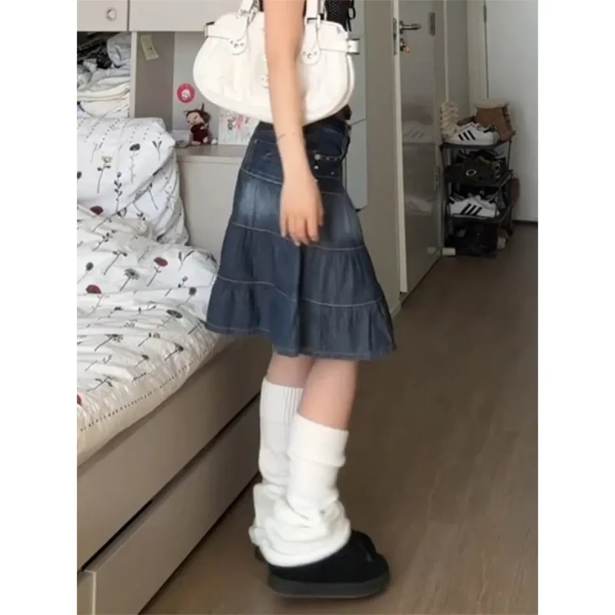 Denim Harajuku Pleated Skirt - Bottoms - Skirts - 4