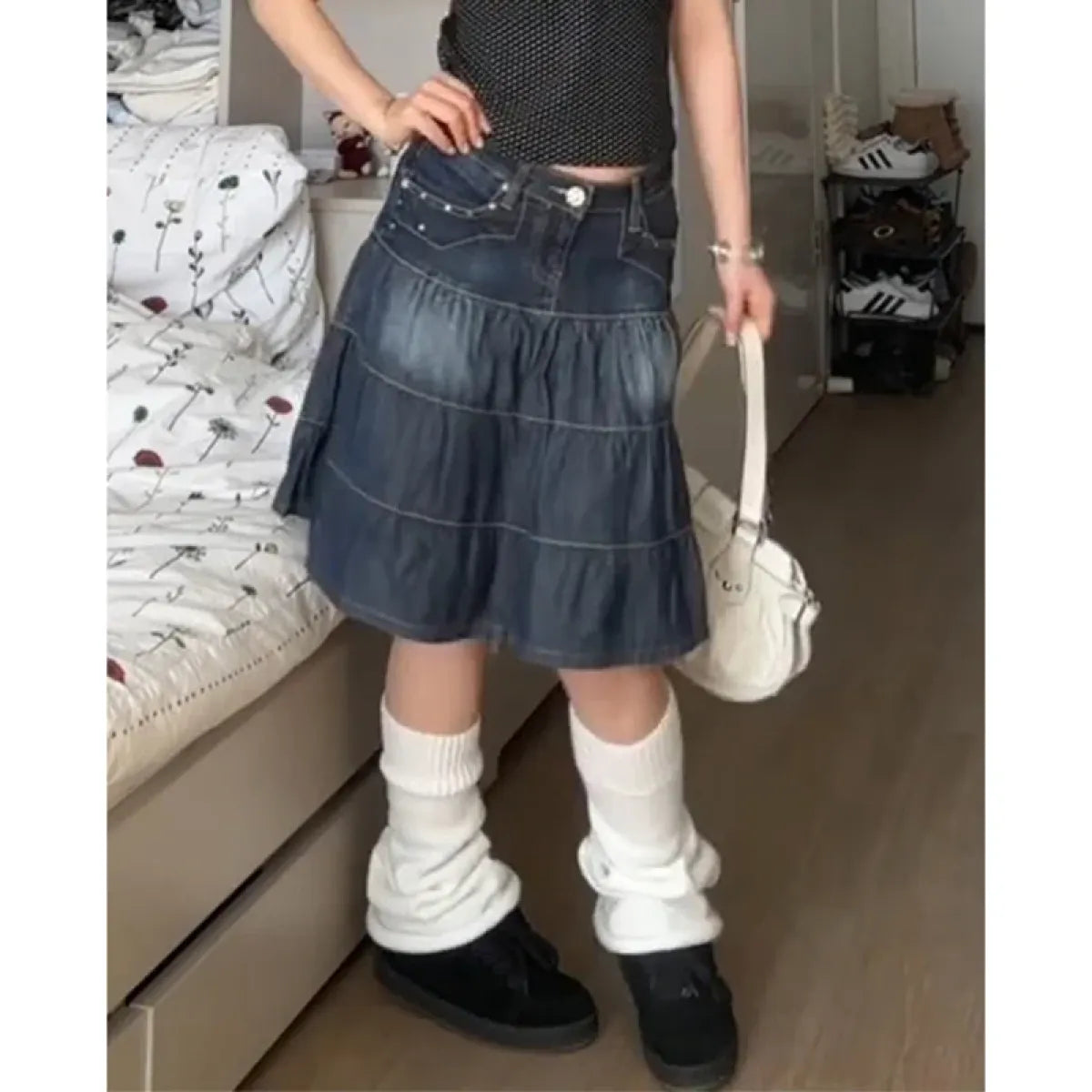 Denim Harajuku Pleated Skirt - Bottoms - Skirts - 6