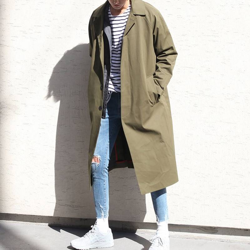 Denim Trench Coat - Green / M - Men’s Clothing & Accessories - Coats & Jackets - 11 - 2024