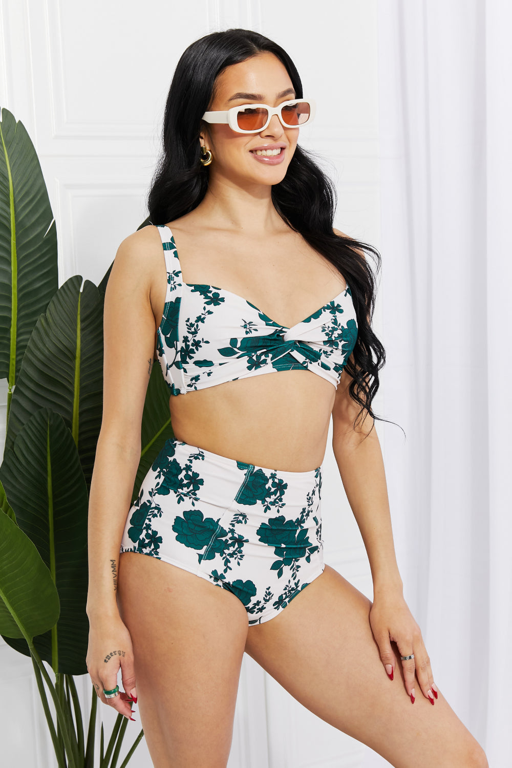 Take A Dip Twist High-Rise Bikini in Forest - Women’s Clothing & Accessories - Swimwear - 3 - 2024