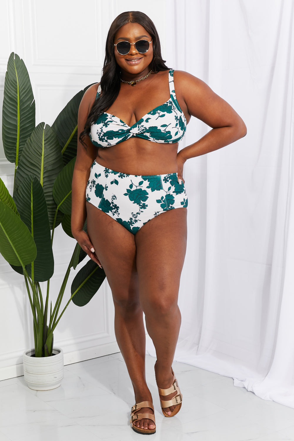 Take A Dip Twist High-Rise Bikini in Forest - Women’s Clothing & Accessories - Swimwear - 8 - 2024