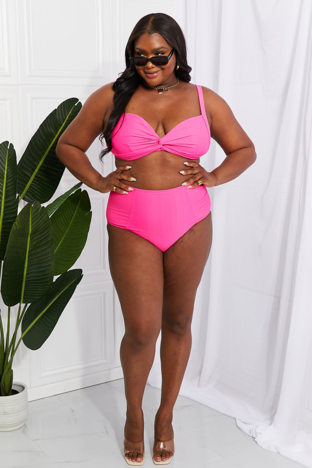 Take A Dip Twist High-Rise Bikini in Pink - Women’s Clothing & Accessories - Swimwear - 9 - 2024