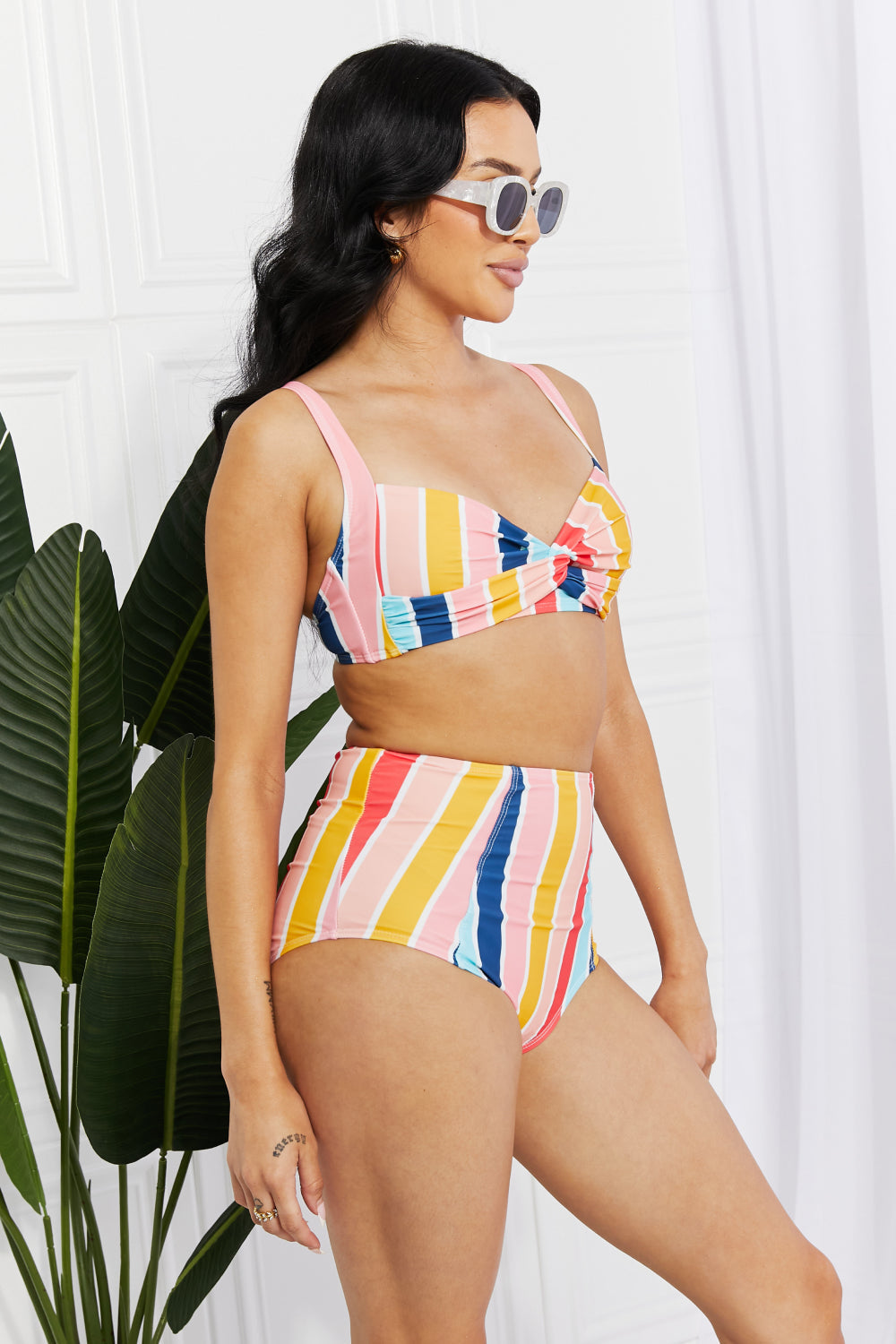 Take A Dip Twist High-Rise Bikini in Stripe - Women’s Clothing & Accessories - Swimwear - 3 - 2024