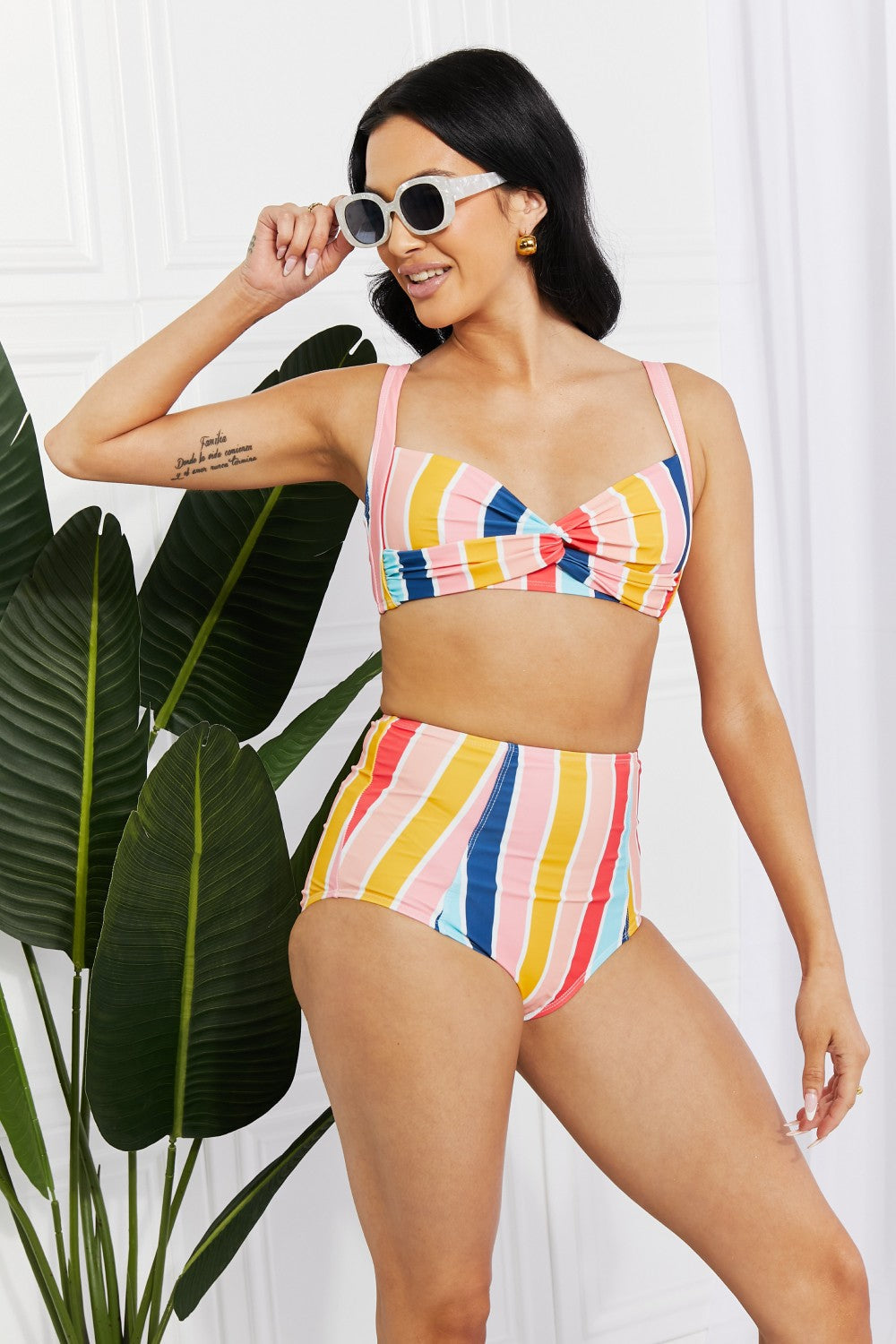 Take A Dip Twist High-Rise Bikini in Stripe - Women’s Clothing & Accessories - Swimwear - 4 - 2024