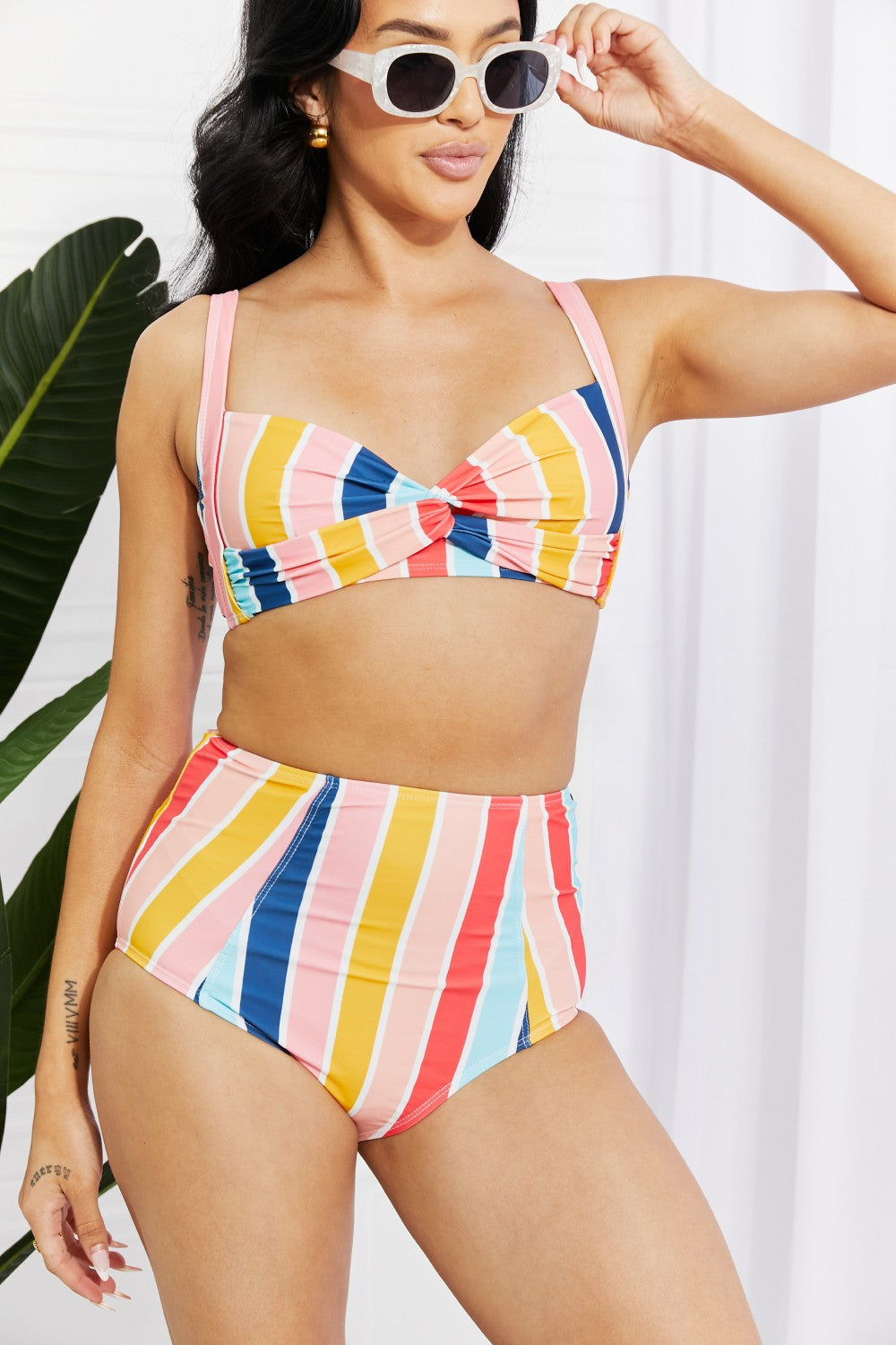 Take A Dip Twist High-Rise Bikini in Stripe - Women’s Clothing & Accessories - Swimwear - 6 - 2024