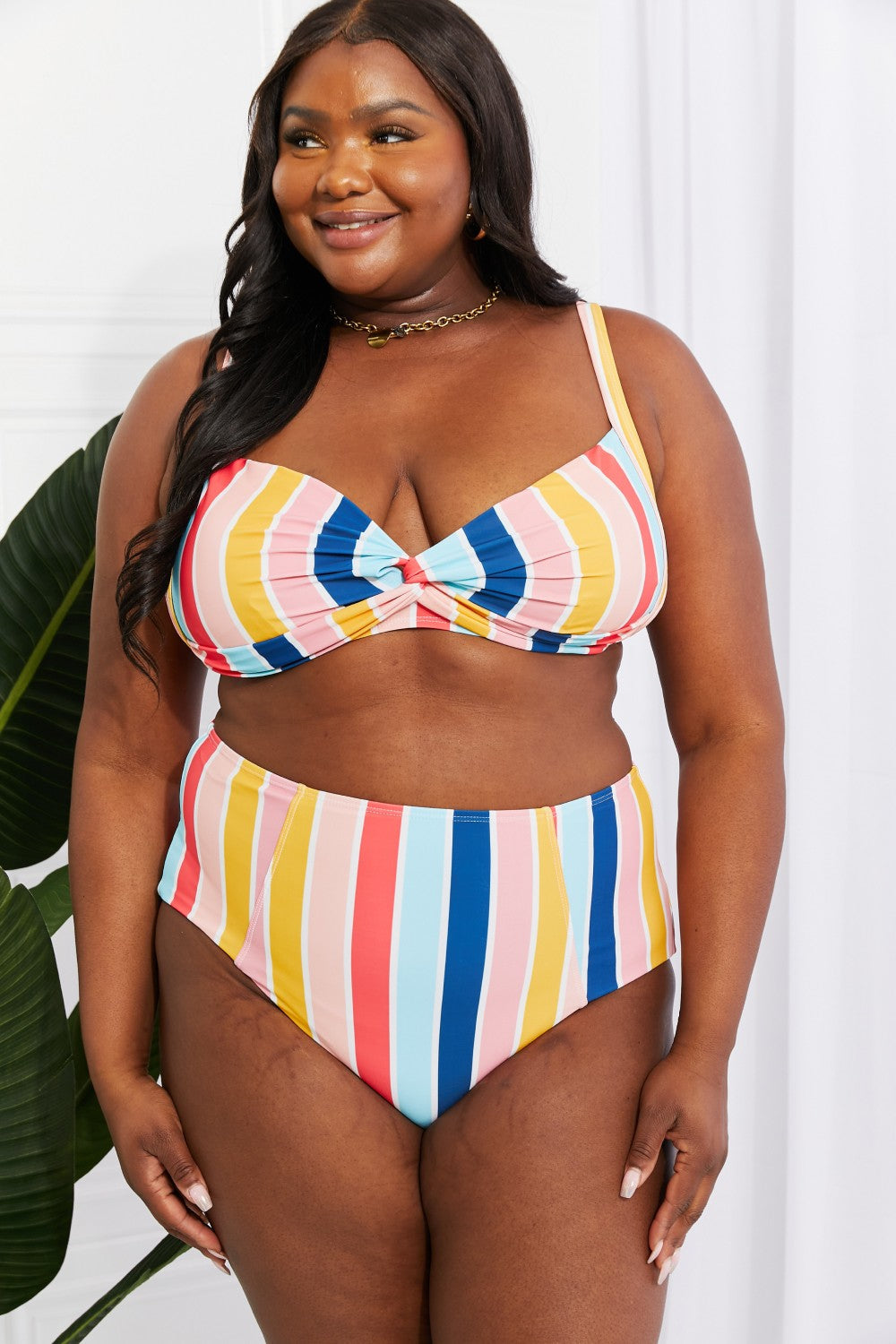 Take A Dip Twist High-Rise Bikini in Stripe - Women’s Clothing & Accessories - Swimwear - 7 - 2024