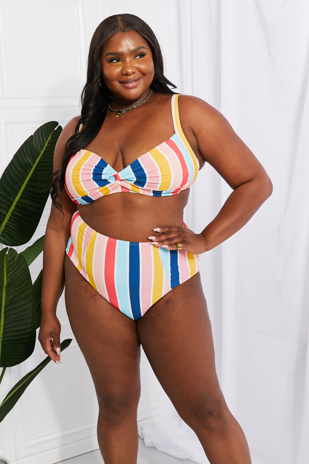 Take A Dip Twist High-Rise Bikini in Stripe - Women’s Clothing & Accessories - Swimwear - 9 - 2024