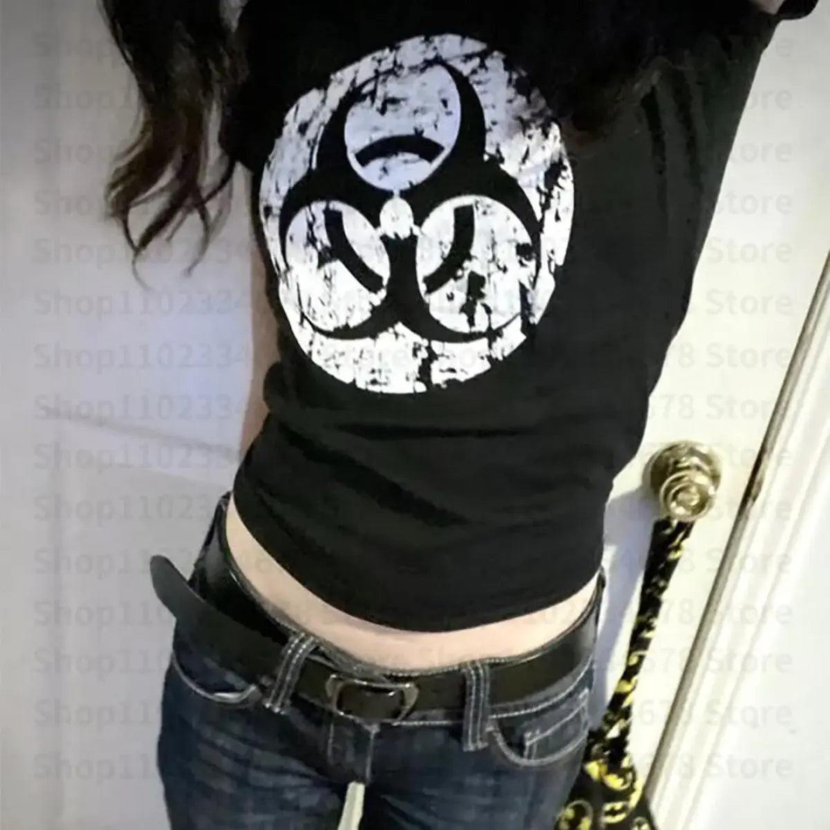 Distressed Biohazard Symbol Tee - T-Shirts - 1