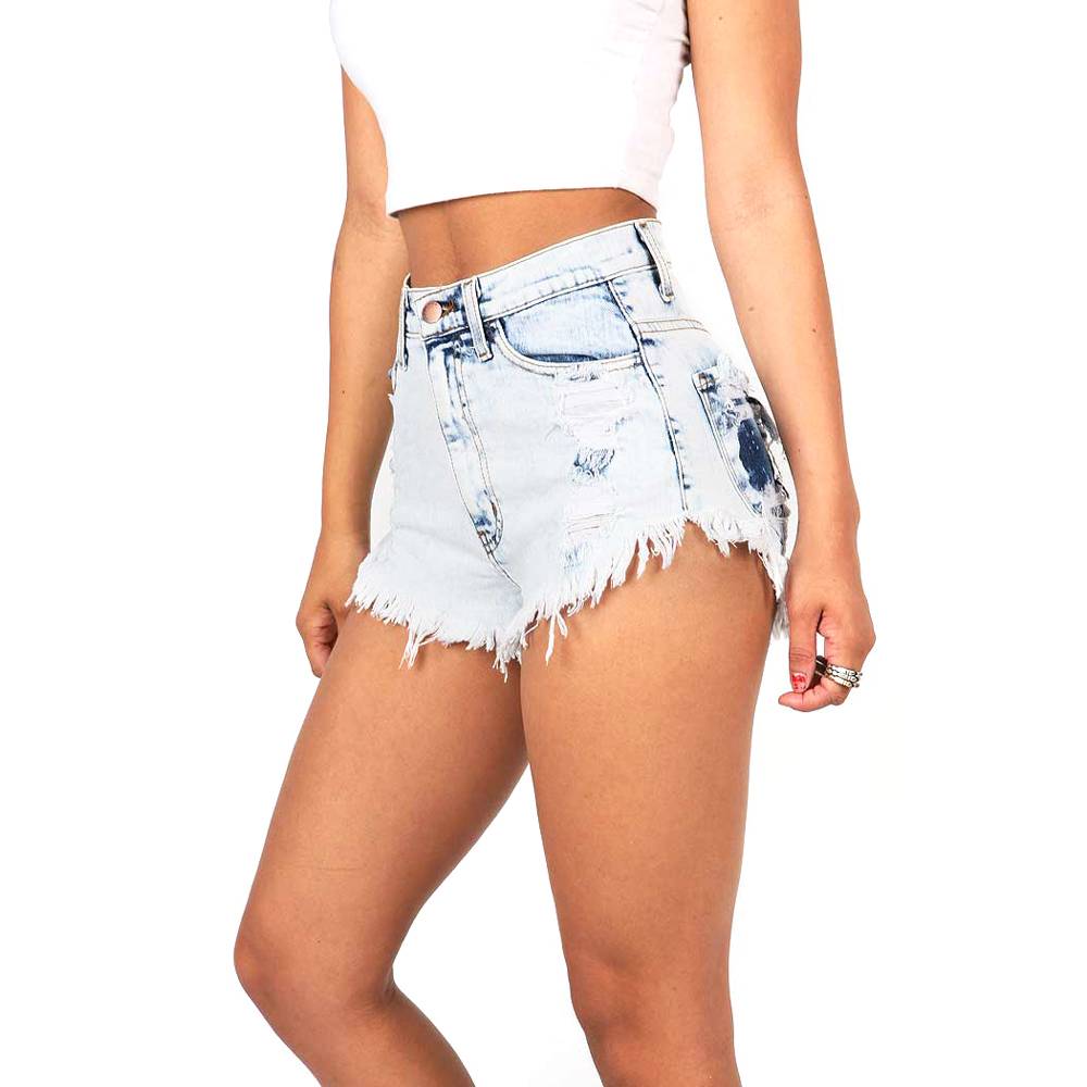 Distressed Denim Shorts - Light Blue / M - Bottoms - Shorts - 4 - 2024