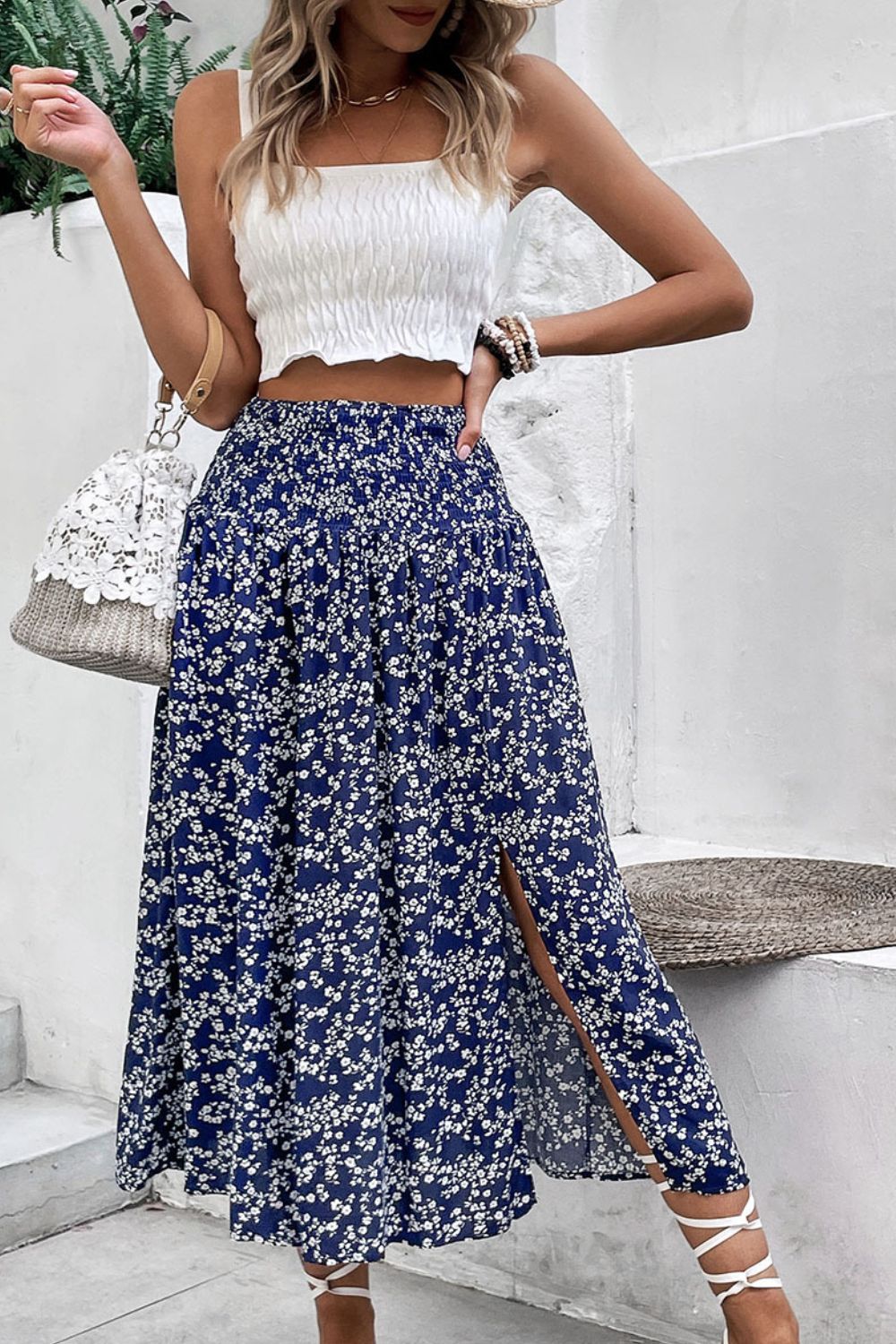 Ditsy Floral Slit High Waist Skirt - Bottoms - Skirts - 4 - 2024