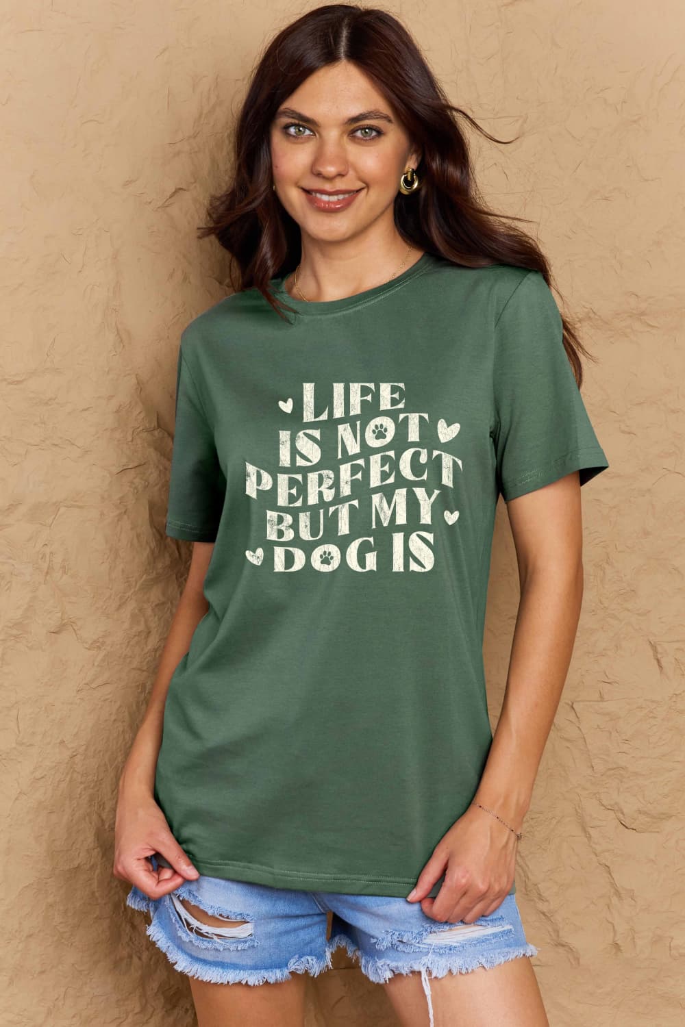 Full Size Dog Slogan Graphic Cotton T-Shirt - T-Shirts - Shirts & Tops - 11 - 2024