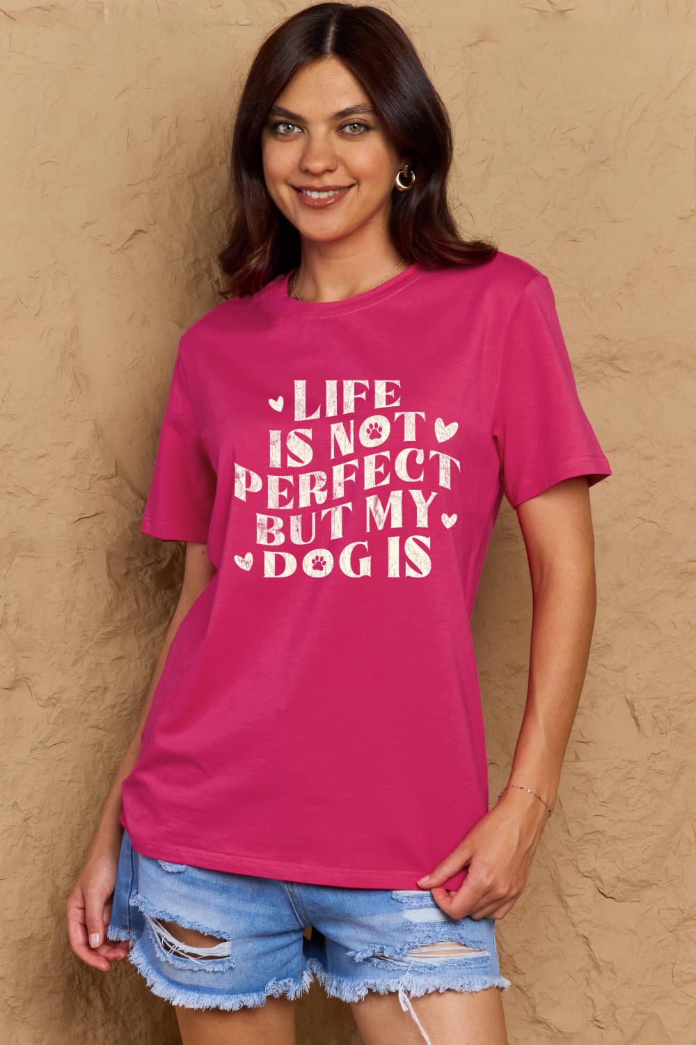 Full Size Dog Slogan Graphic Cotton T-Shirt - T-Shirts - Shirts & Tops - 17 - 2024