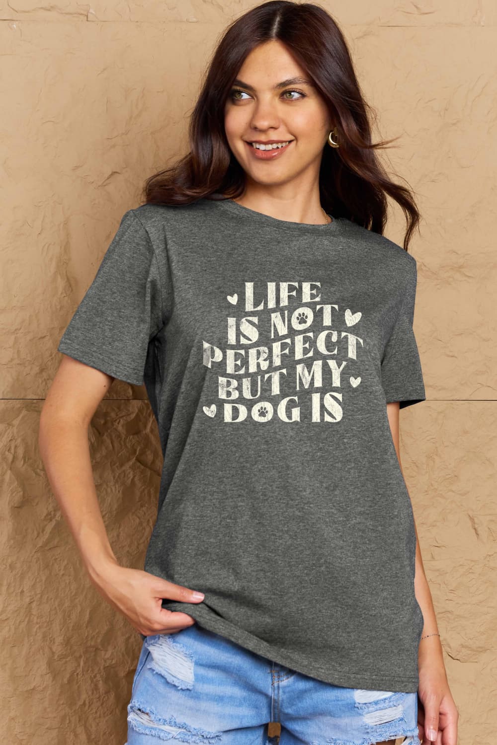 Full Size Dog Slogan Graphic Cotton T-Shirt - T-Shirts - Shirts & Tops - 4 - 2024