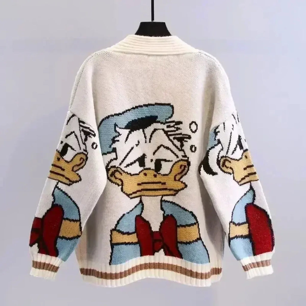 Disney Donald Duck Knitted Cardigans - Women’s Clothing & Accessories - Long - V-neck - 3