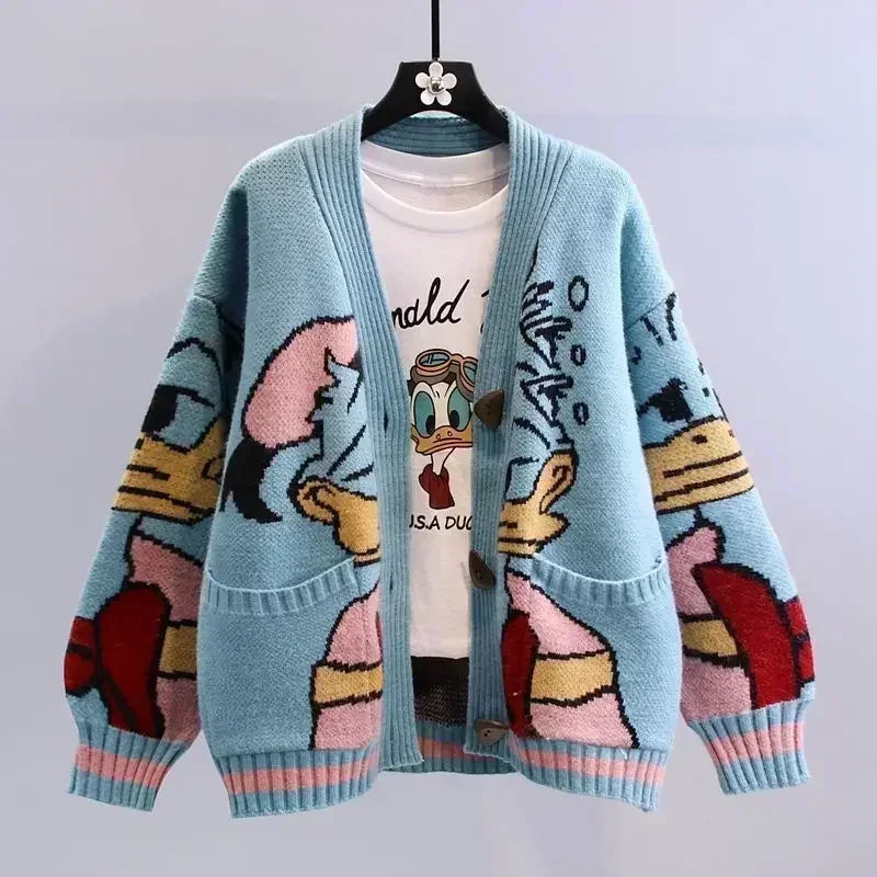 Disney Donald Duck Knitted Cardigans - Blue / S - Women’s Clothing & Accessories - Clothing Accessories - 9 - 2024