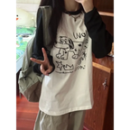 Doodle Delight Layered Tee – Quirky Sketch Art Oversized Tee - T-Shirts - 2