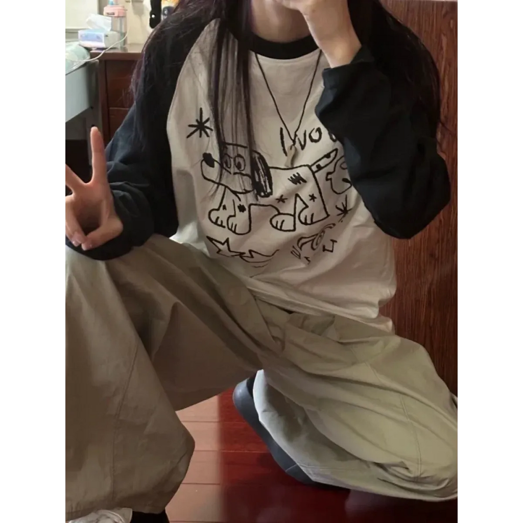 Doodle Delight Layered Tee – Quirky Sketch Art Oversized Tee - T-Shirts - 3