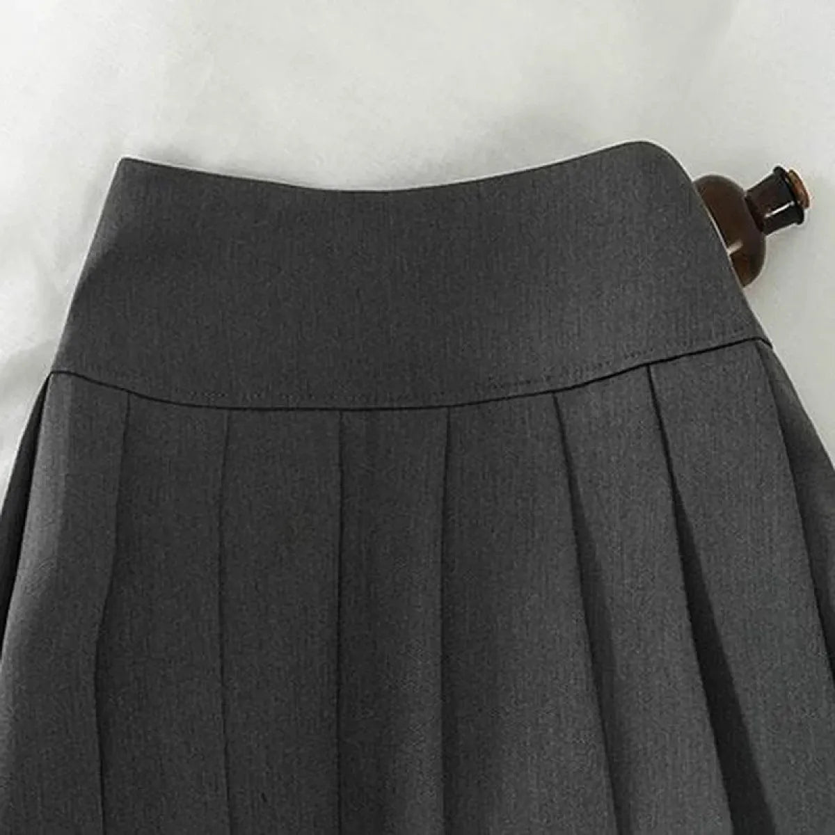 Harajuku Double Belt Pleated Tennis Skirt (Grey/Black) - Bottoms - 3