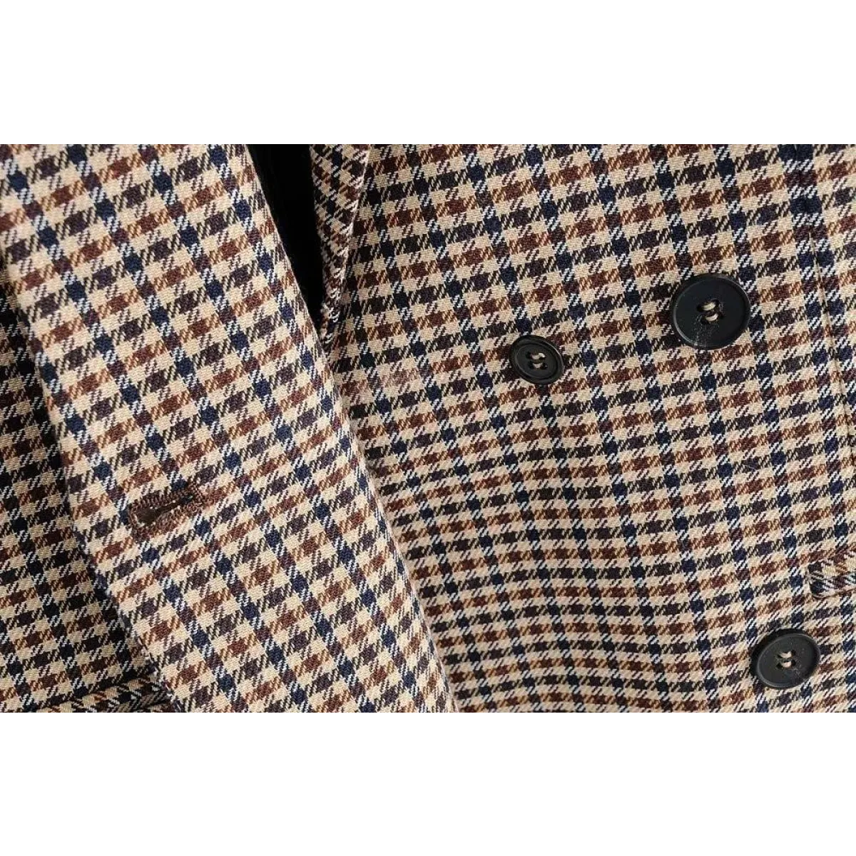 Double Breasted Checkered Blazer - Women’s Clothing & Accessories - 13