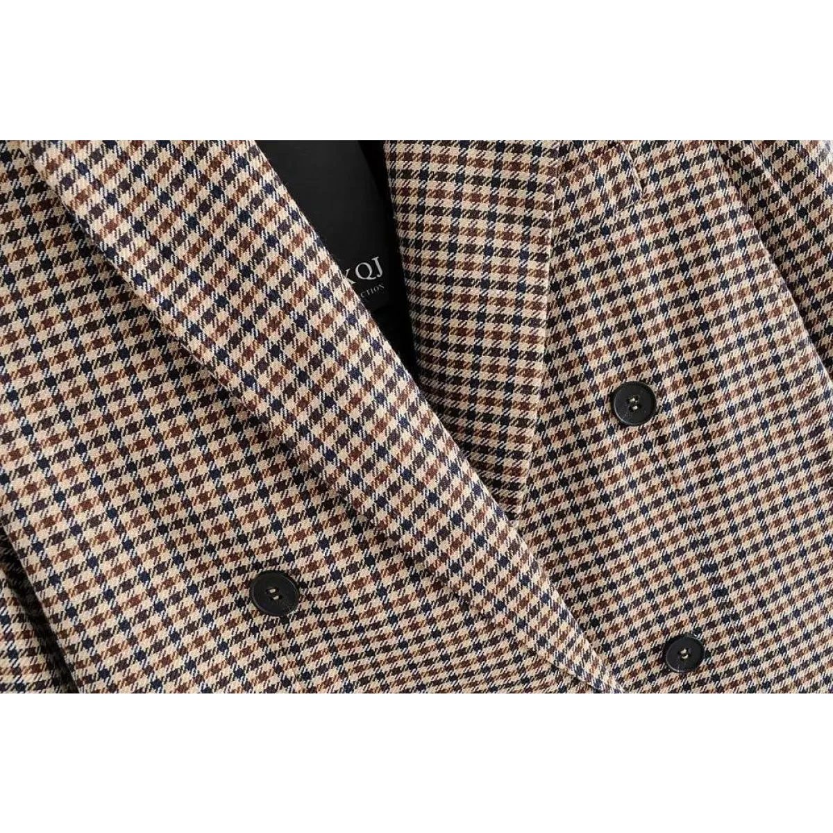 Double Breasted Checkered Blazer - Women’s Clothing & Accessories - 12