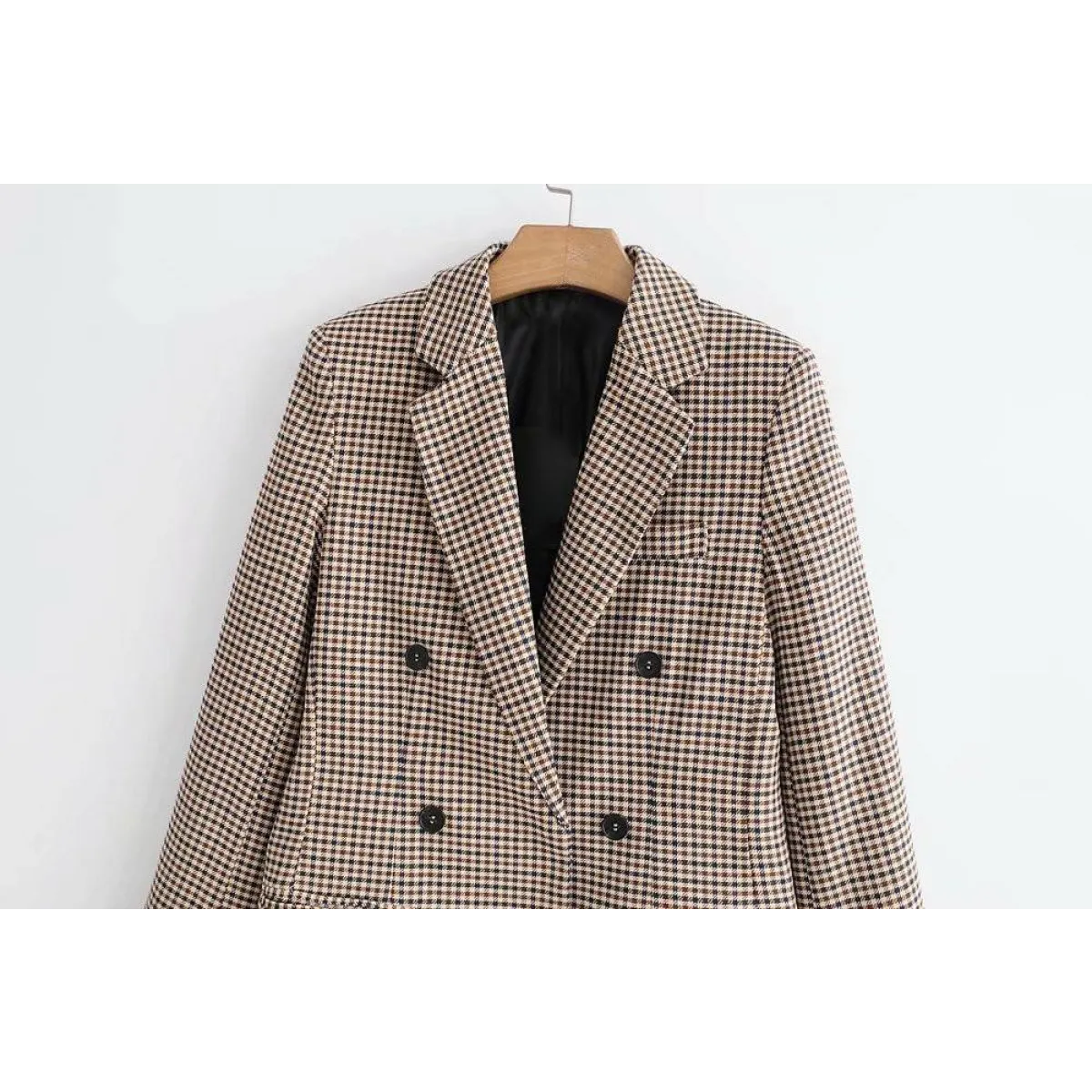 Double Breasted Checkered Blazer - Women’s Clothing & Accessories - 10