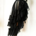 Double-Layered Waist Curtain Skirt - Asymmetrical Ruffle High-Low Cover-Up - Bottoms - 9