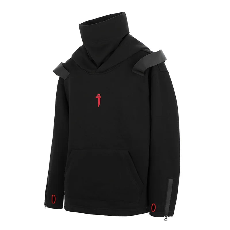 Harajuku Double Neckline Techwear Hoodie - black / M - Hoodies & Sweatshirts - Shirts & Tops - 1 - 2024