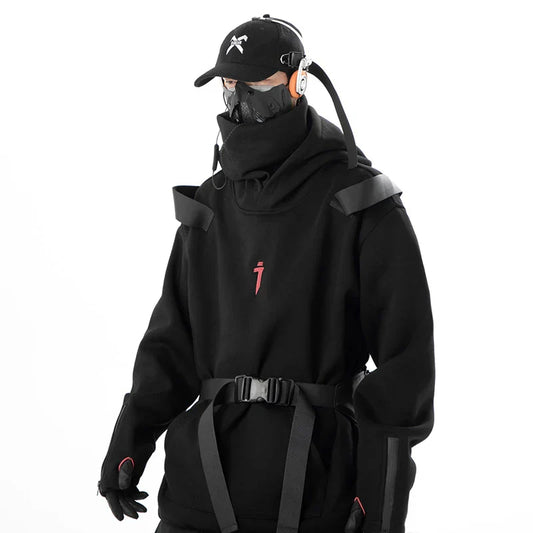 Harajuku Double Neckline Techwear Hoodie - Hoodies & Sweatshirts - Shirts & Tops - 2 - 2024